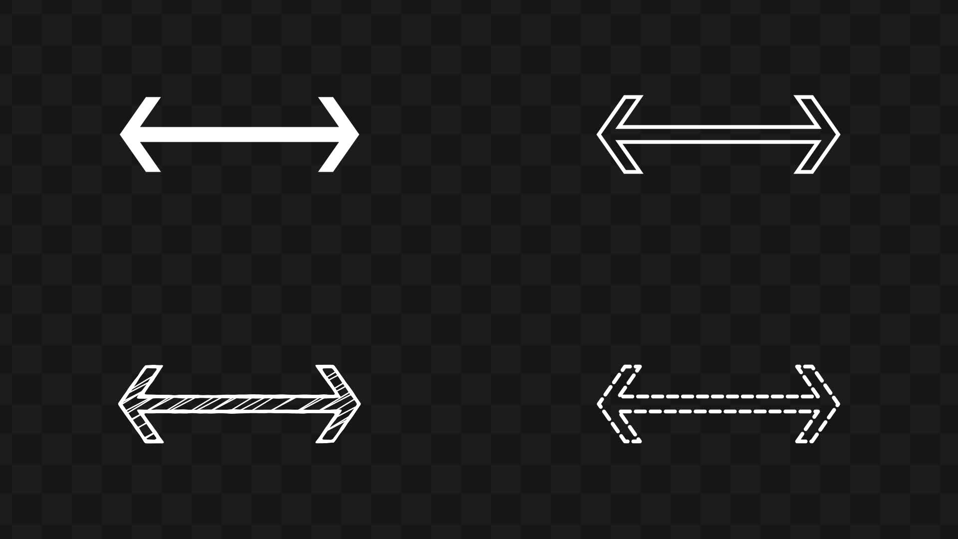 Bidirectional Axis Arrow Set Horizontal Double Direction