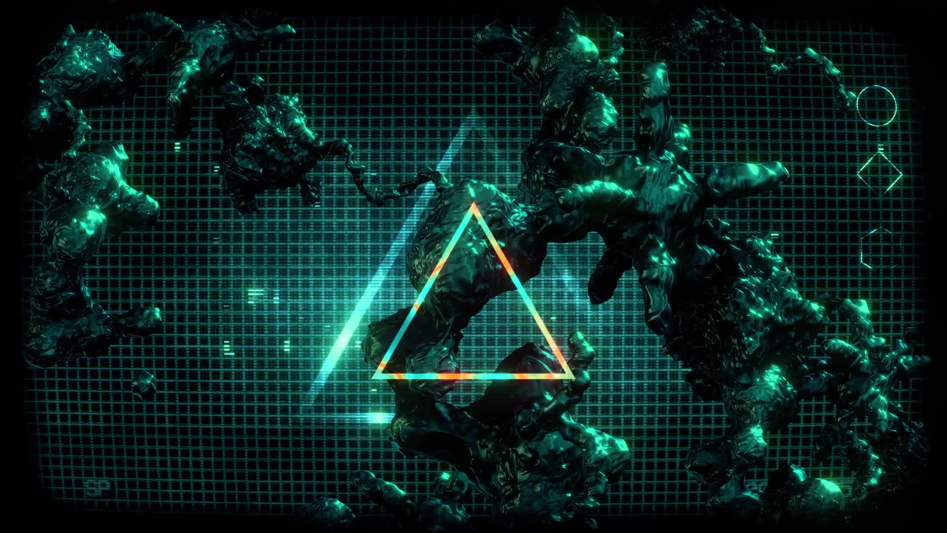 Black Morphing Cellular Biology Glitch Screen