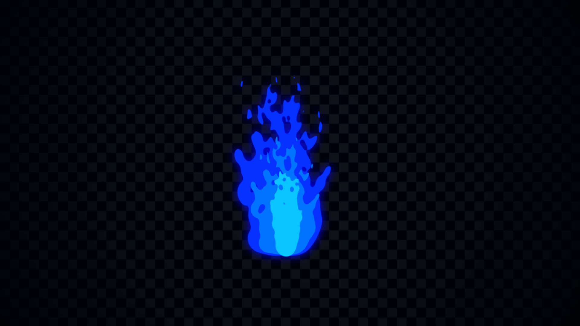 Blue Cartoon Flame On Alpha
