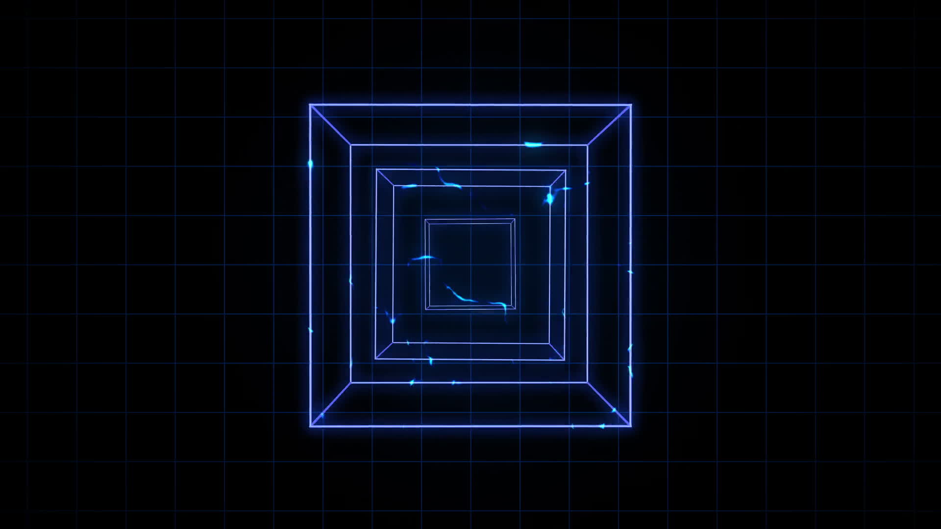 Blue Retro Computer Graphics Cube