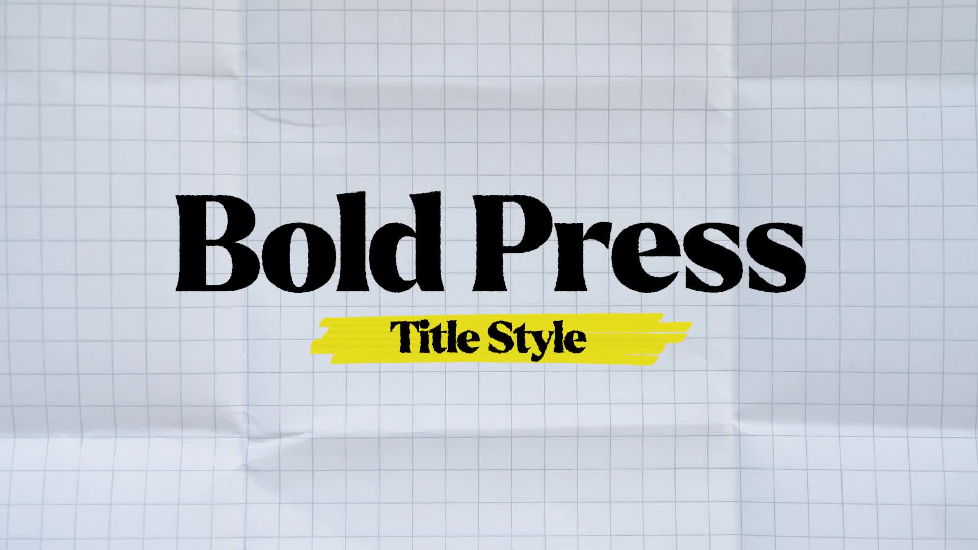 Bold Press Title