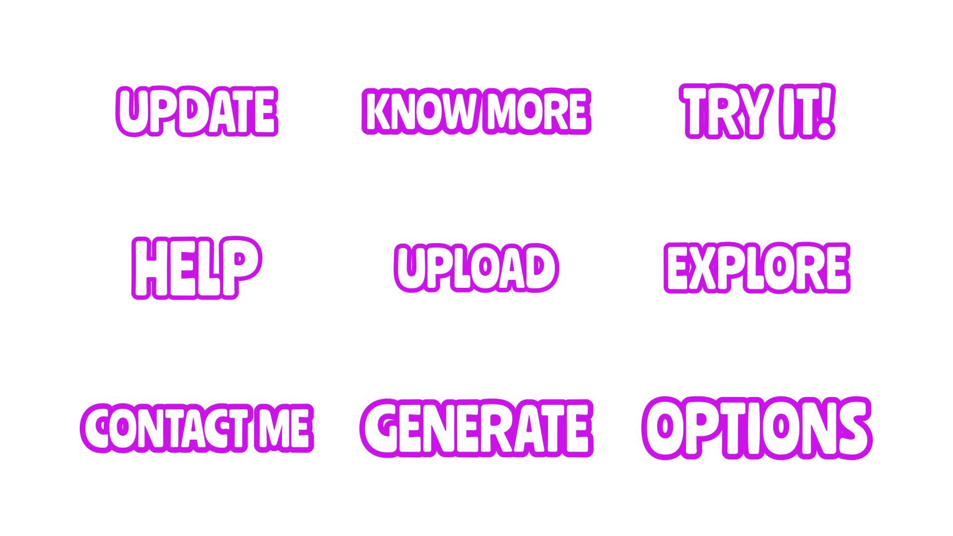 Bouncy Bubble Outline Text Animations