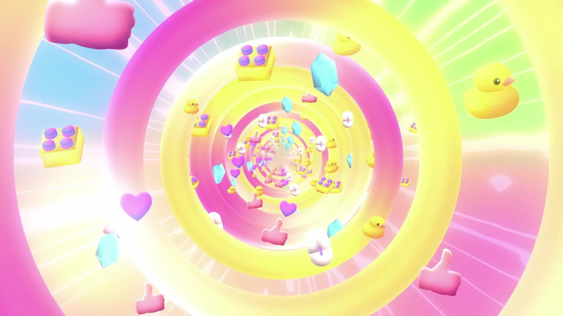 Bright Animated Tunnel With Icons