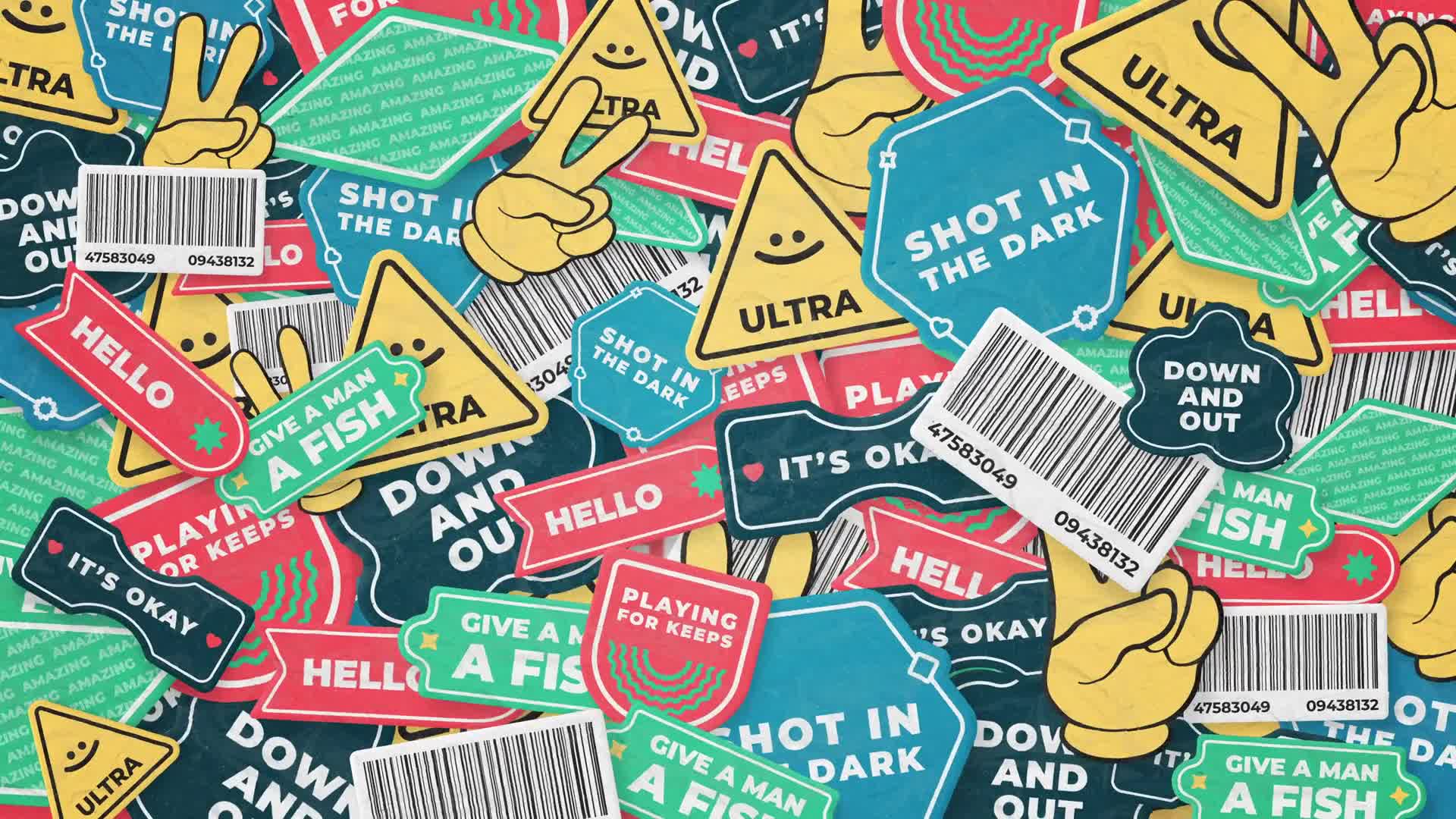 Bright Stickers Background Loop