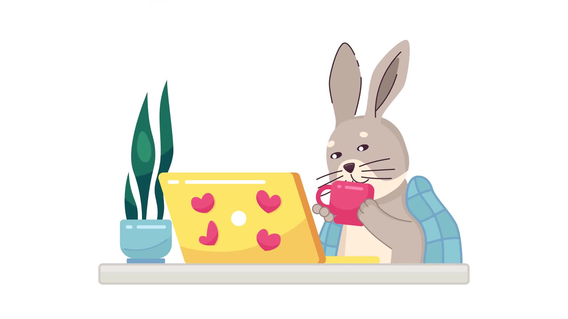 Bunny On Laptop On Alpha