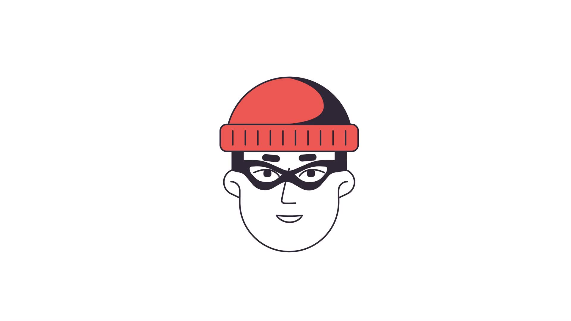 Burglar masked avatar icons set