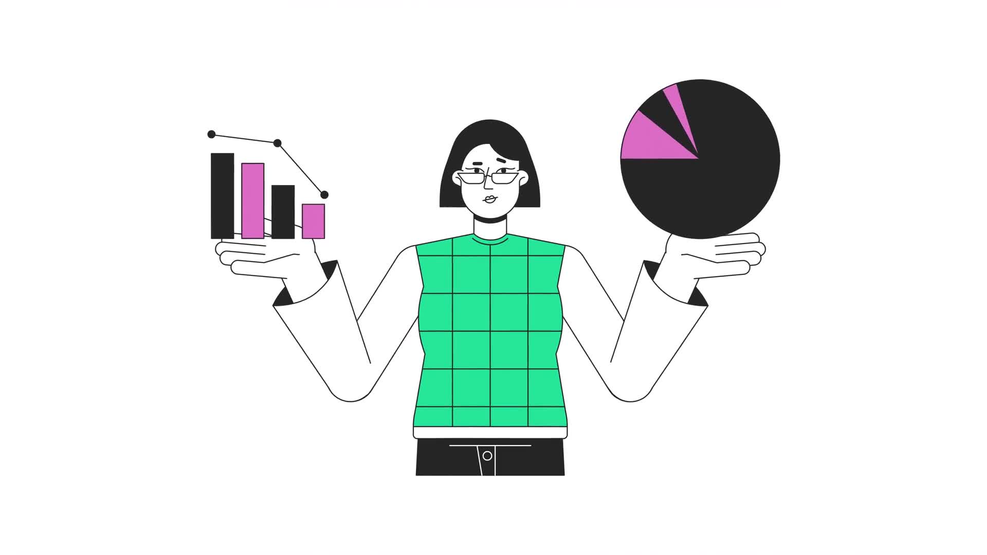 Business Data Comparison Line Animation