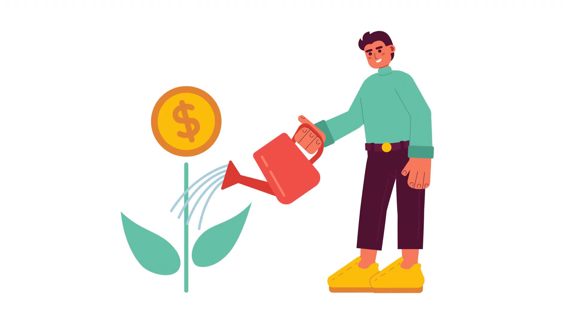 Business investment growth 2D animation