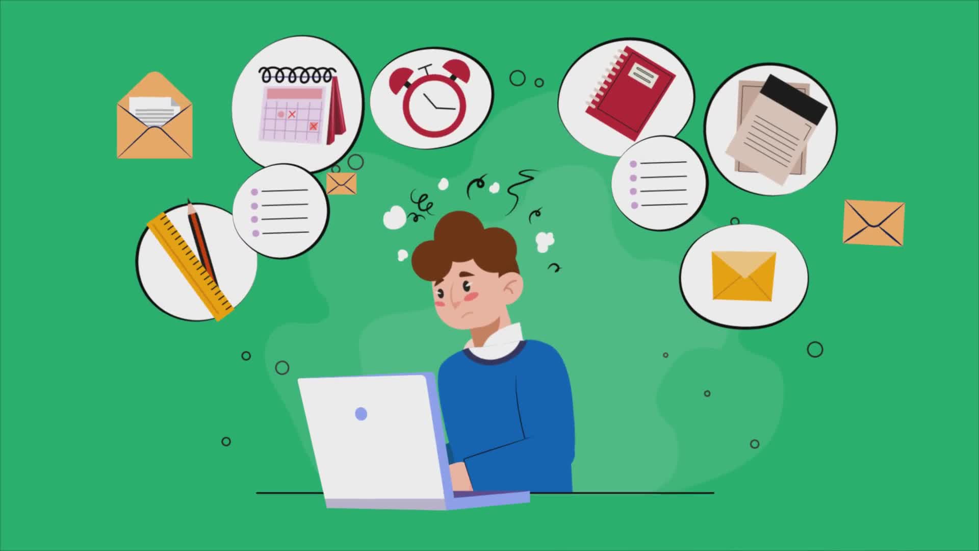 Busy Man Working On A Laptop