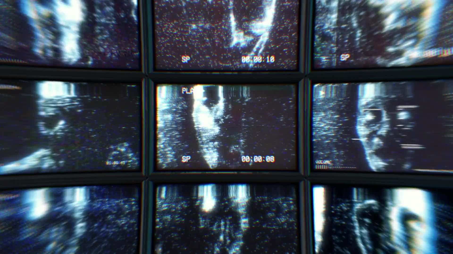 CCTV Wall of Distorted Screens
