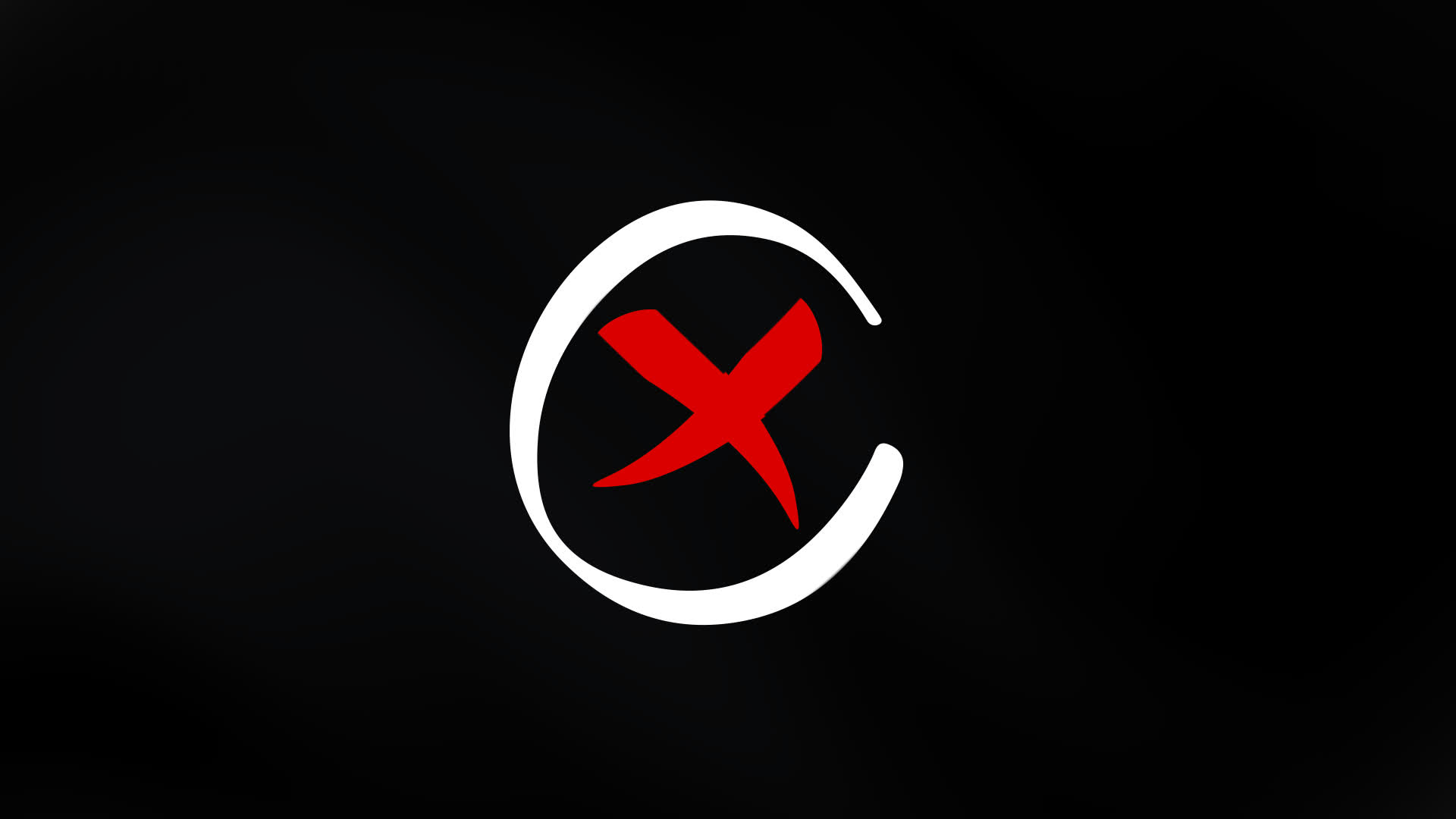 Calligraphic Circular Stroke With Cross Mark Animation
