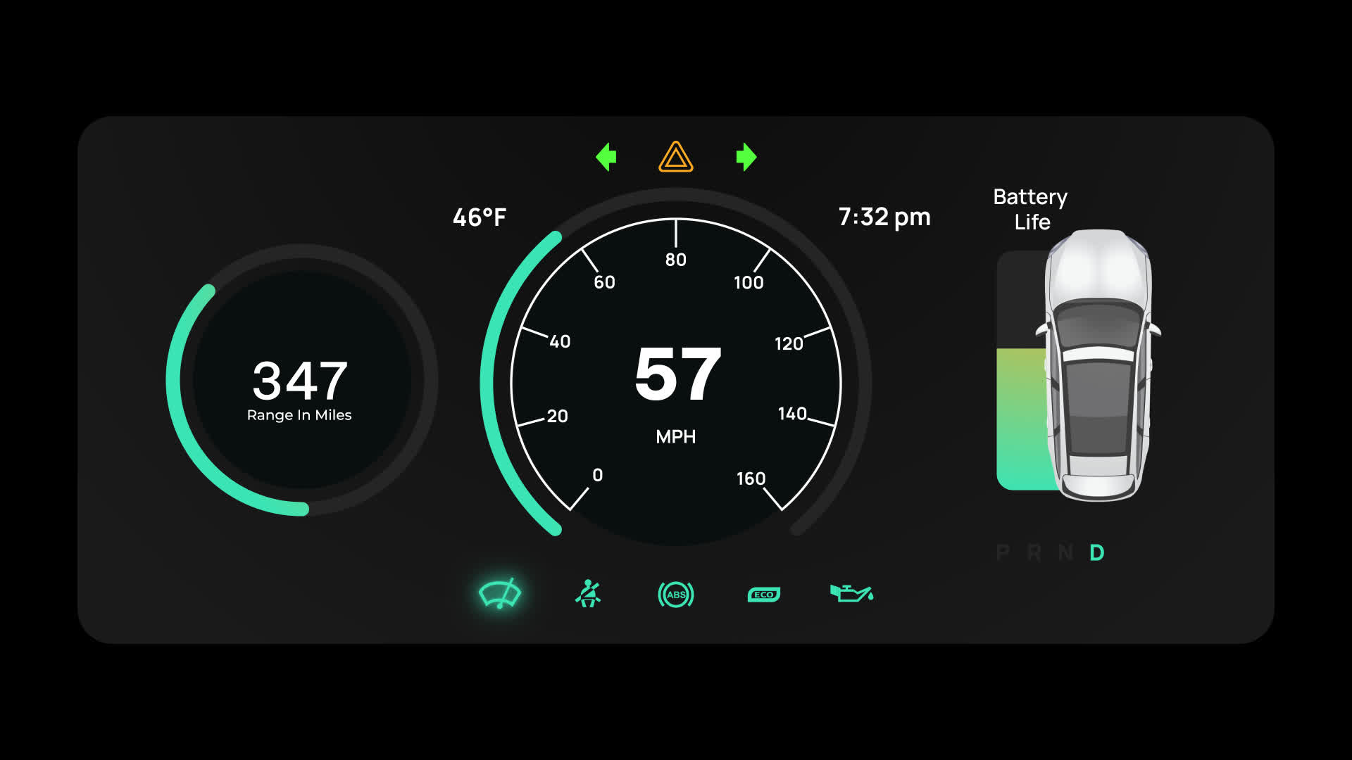 Car Dashboard Electric Automobile Speedometer