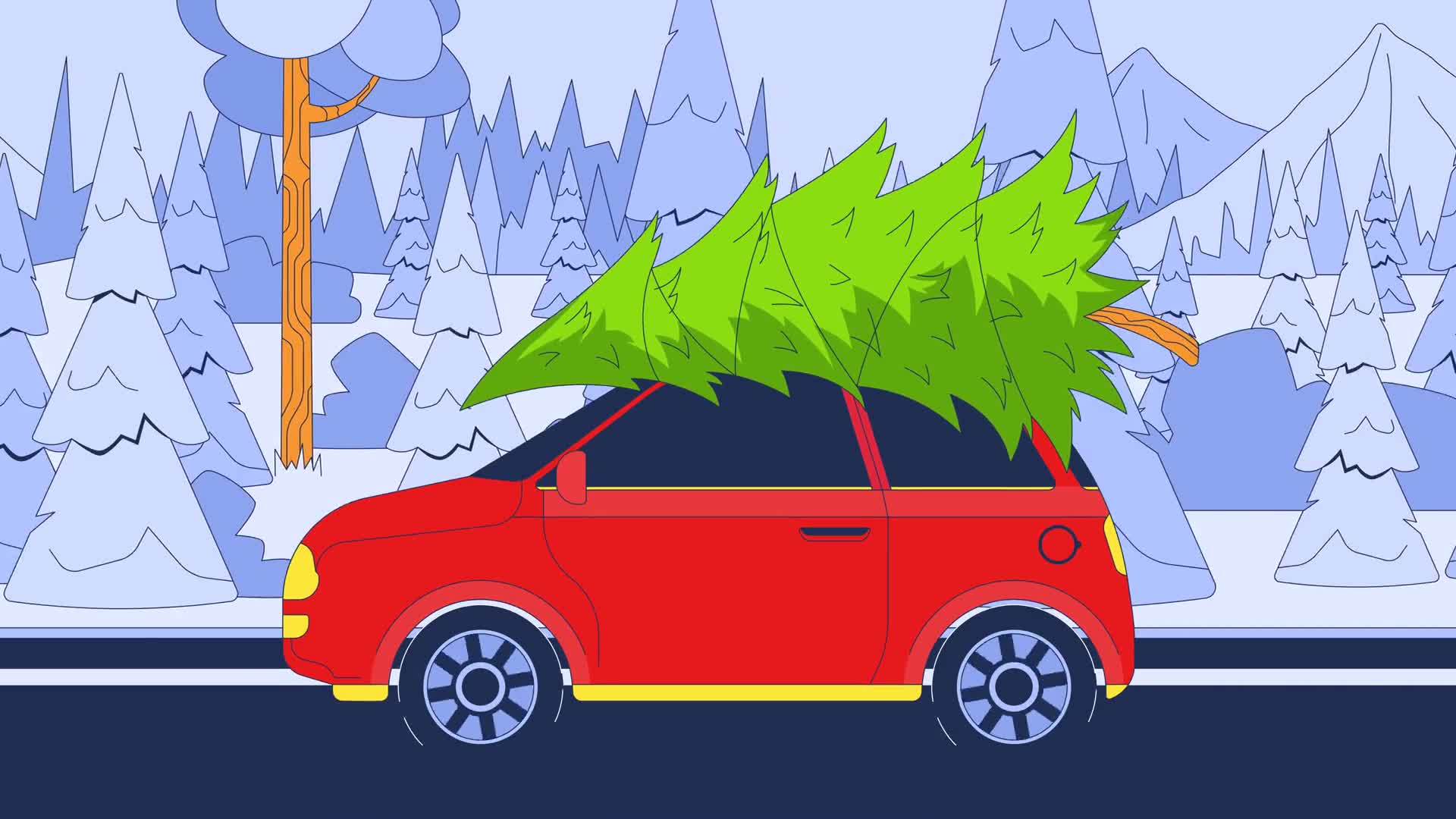 Carrying Christmas Tree On Car