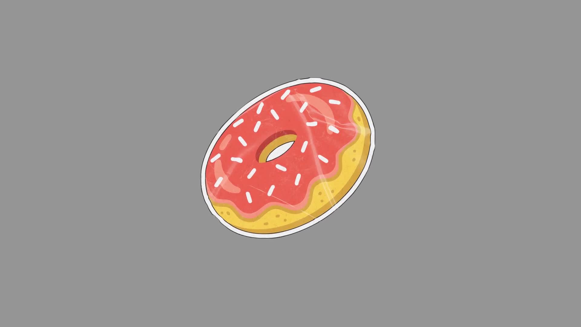 Cartoon Donut Rotating On Transparent Background On Alpha