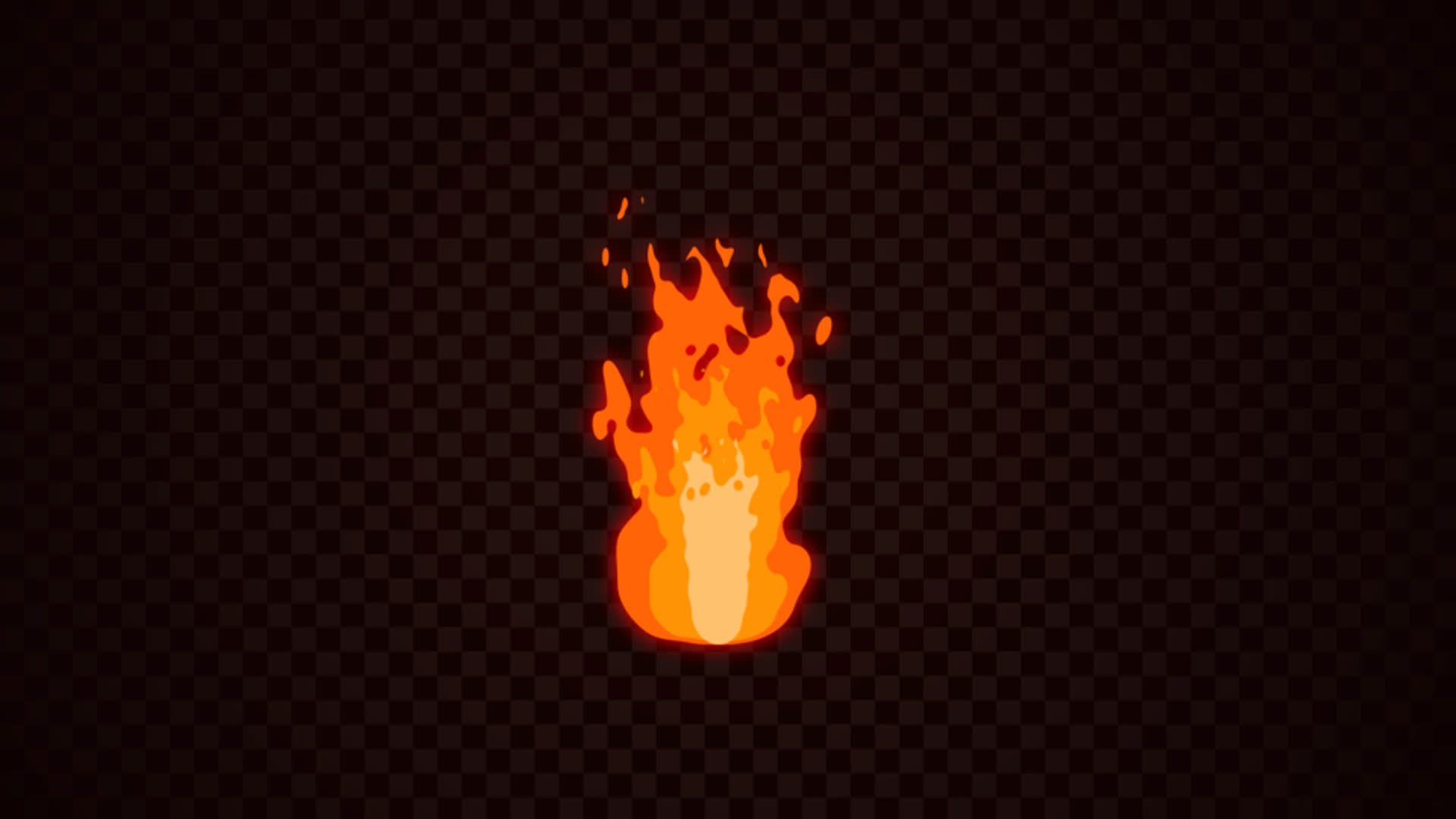 Cartoon Fire Flame On Alpha