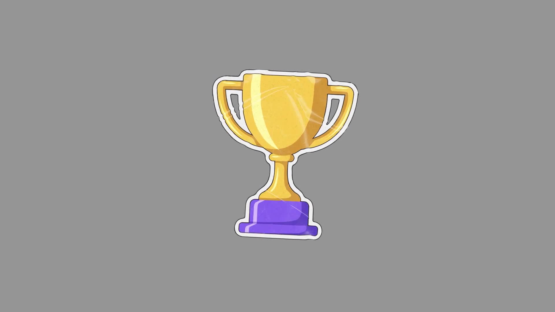 Cartoon Gold Trophy Rotating On Transparent Background On Alpha
