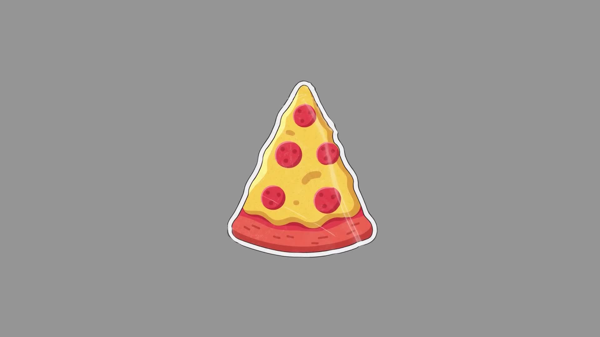 Cartoon Pepperoni Pizza Slice Tilting On Transparent Background On Alpha