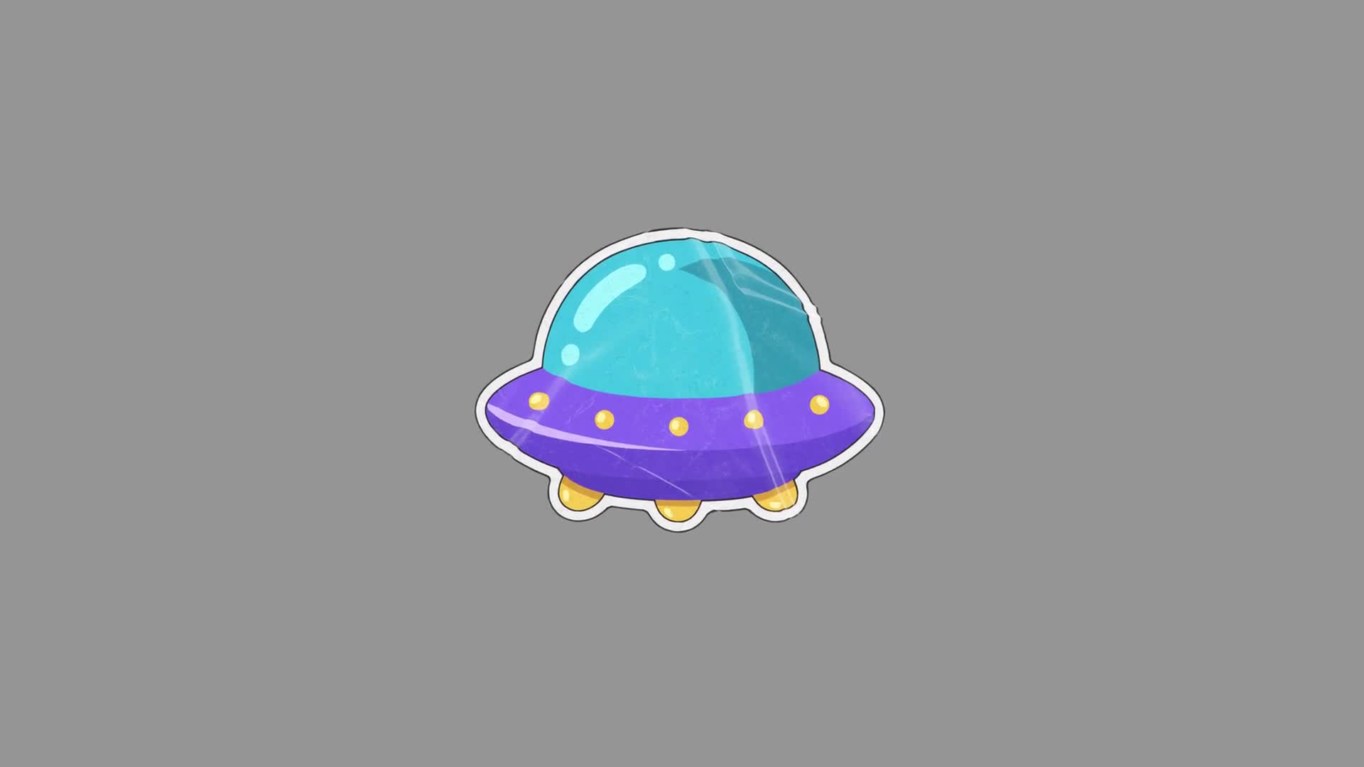 Cartoon UFO Rotating On Transparent Background On Alpha