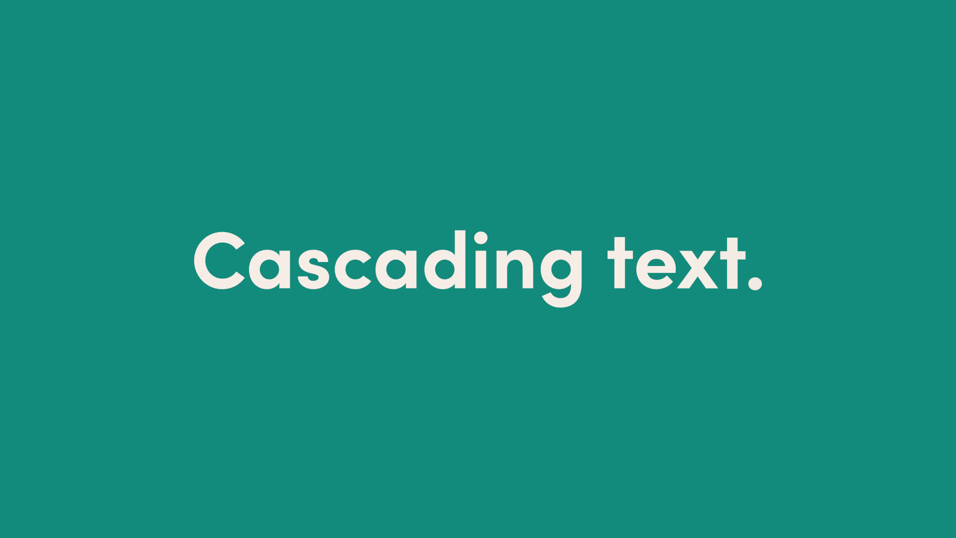 Cascading Text Preset