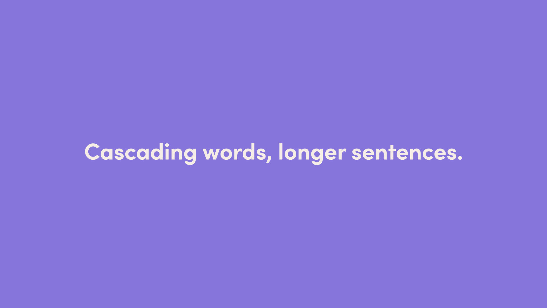 Cascading Words Preset
