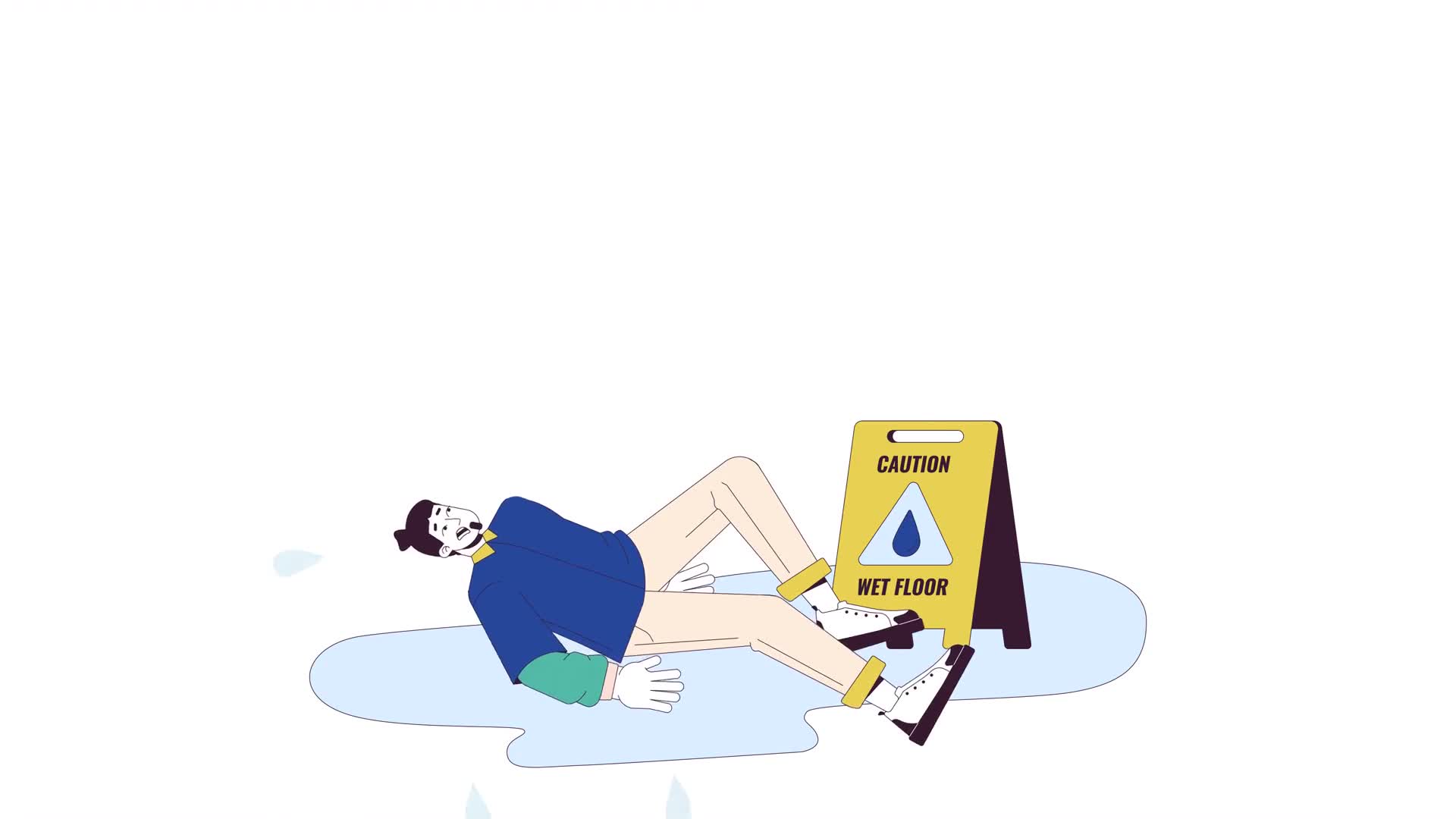 Caution Wet Floor Accident