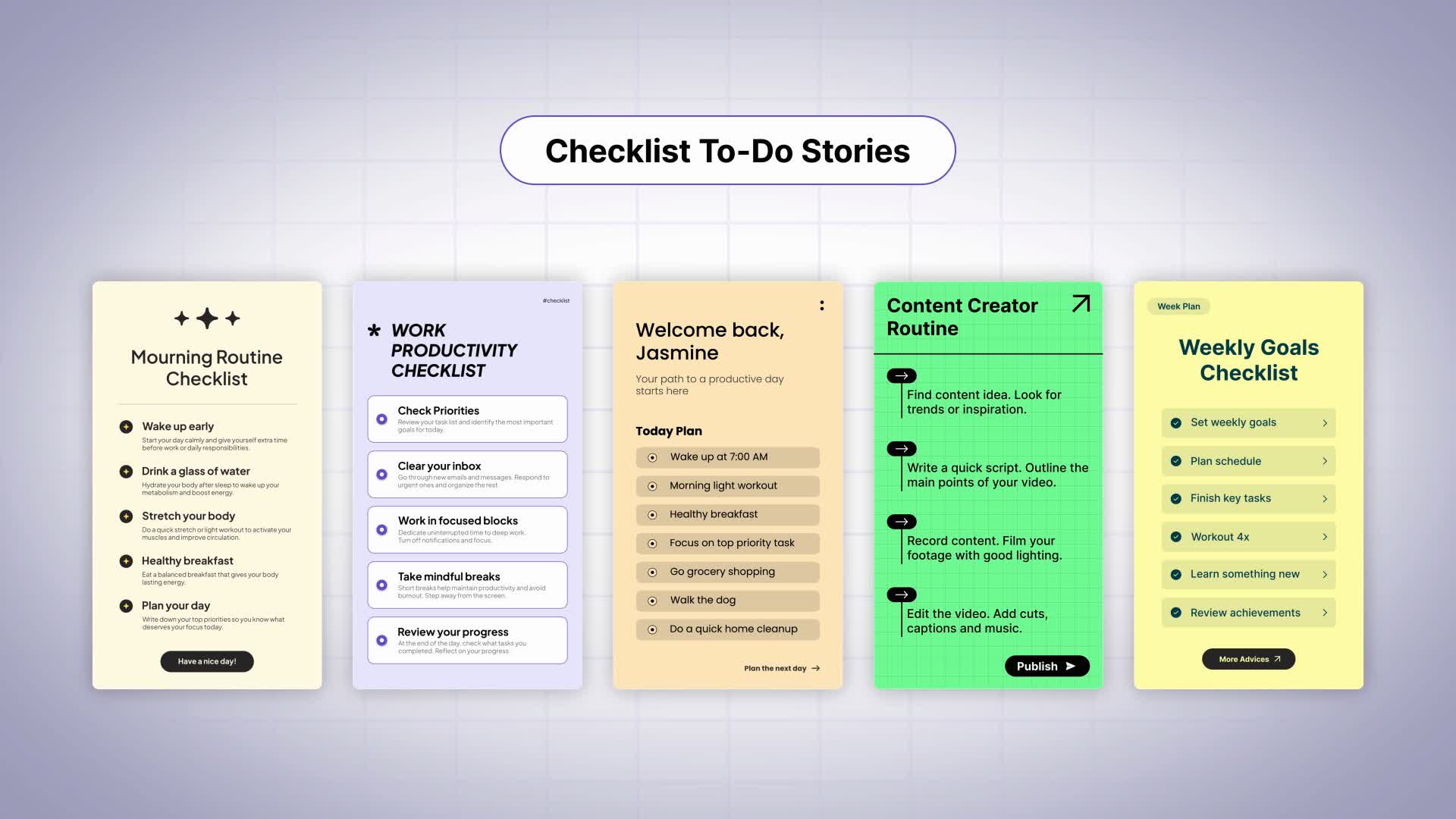 Checklist To Do Stories