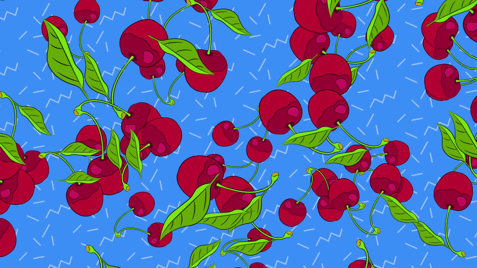 Cherries On Blue