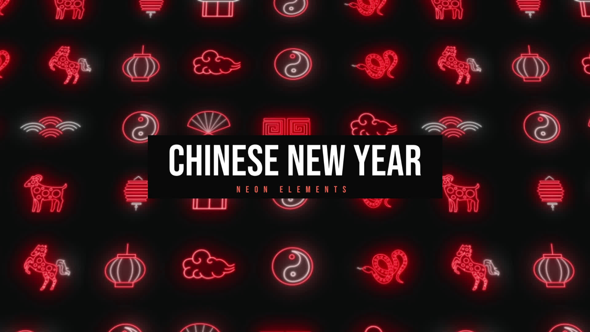 Chinese New Year Neon Icons
