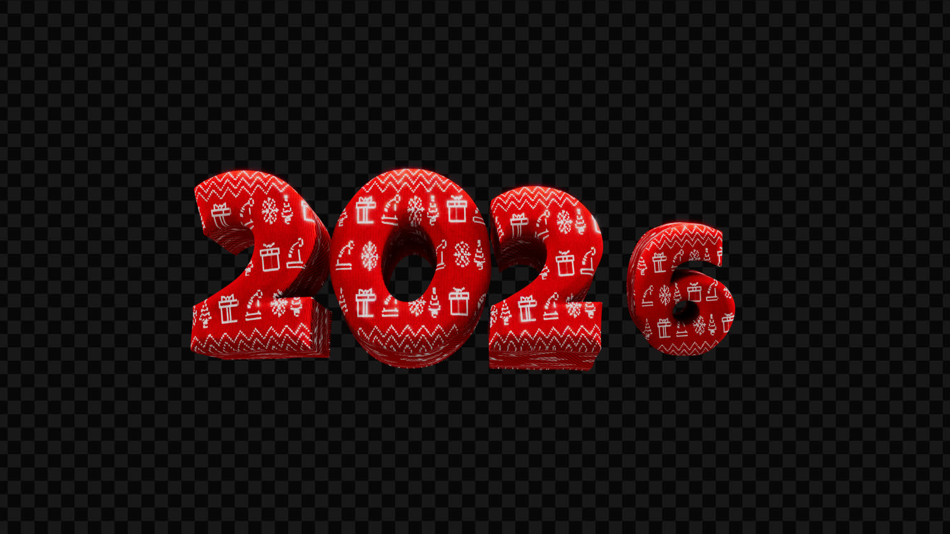 2026 Christmas 3D Title on Alpha