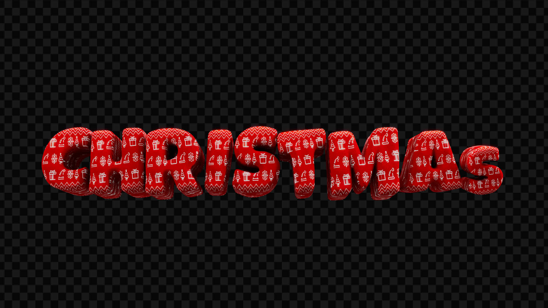 Christmas 3D Title on Alpha