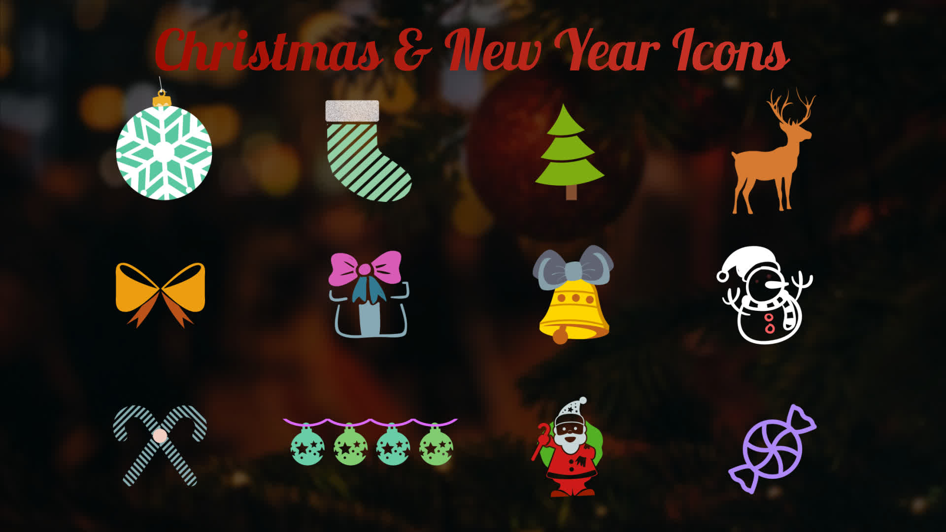 Christmas And New Year Icons