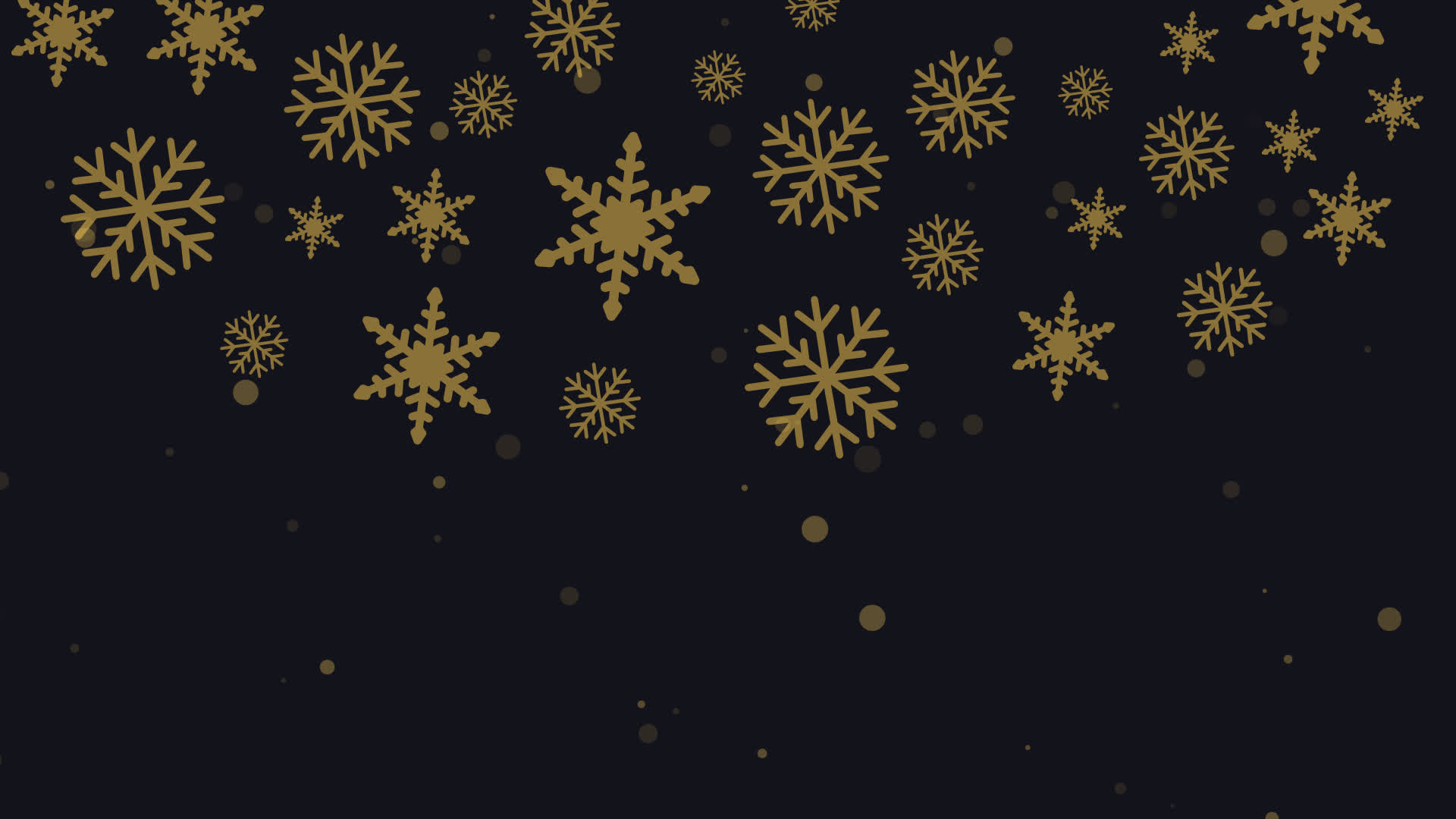 Christmas Background Golden Snowflakes Particles