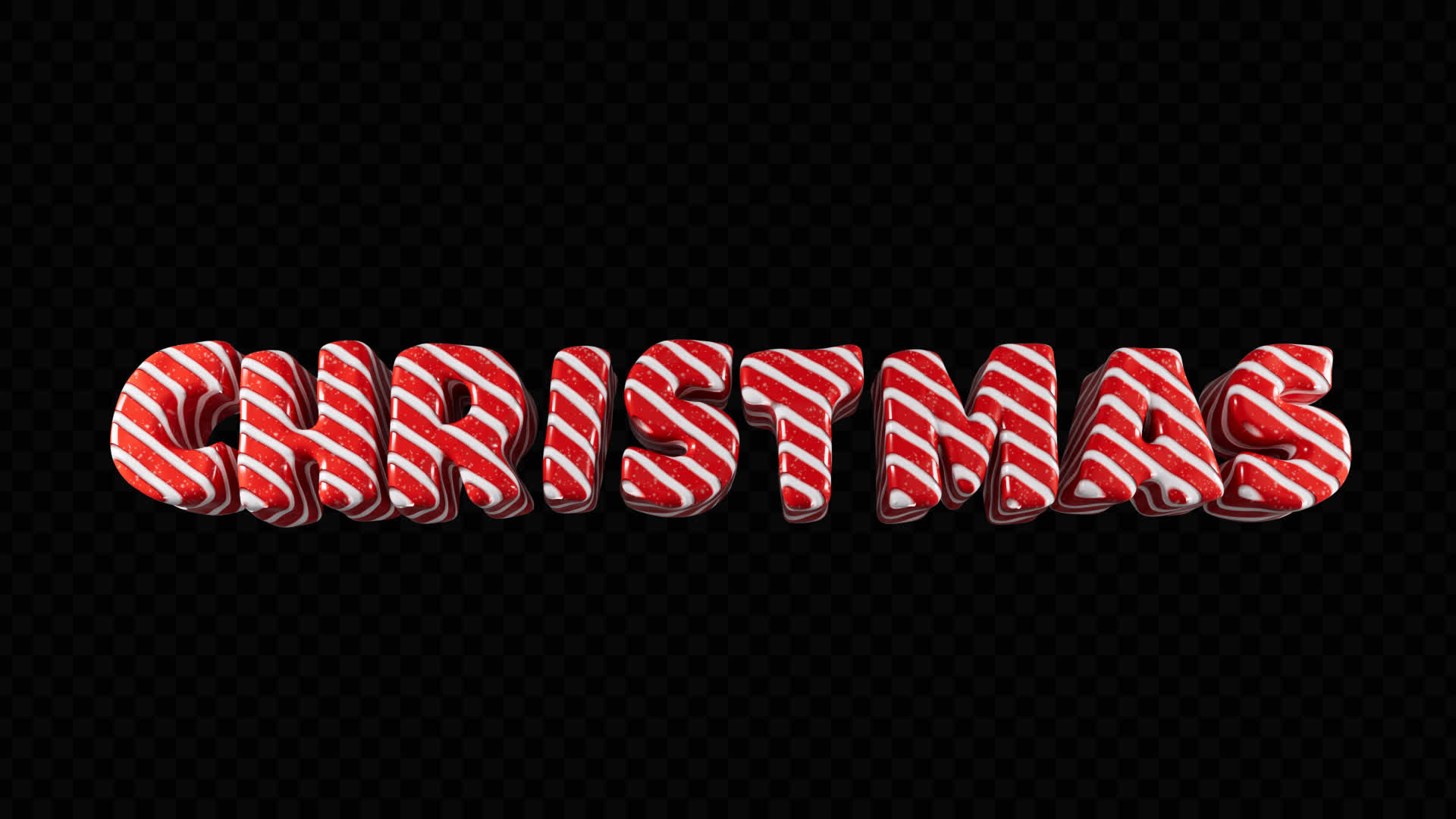 Christmas Candy 3D Title on Alpha