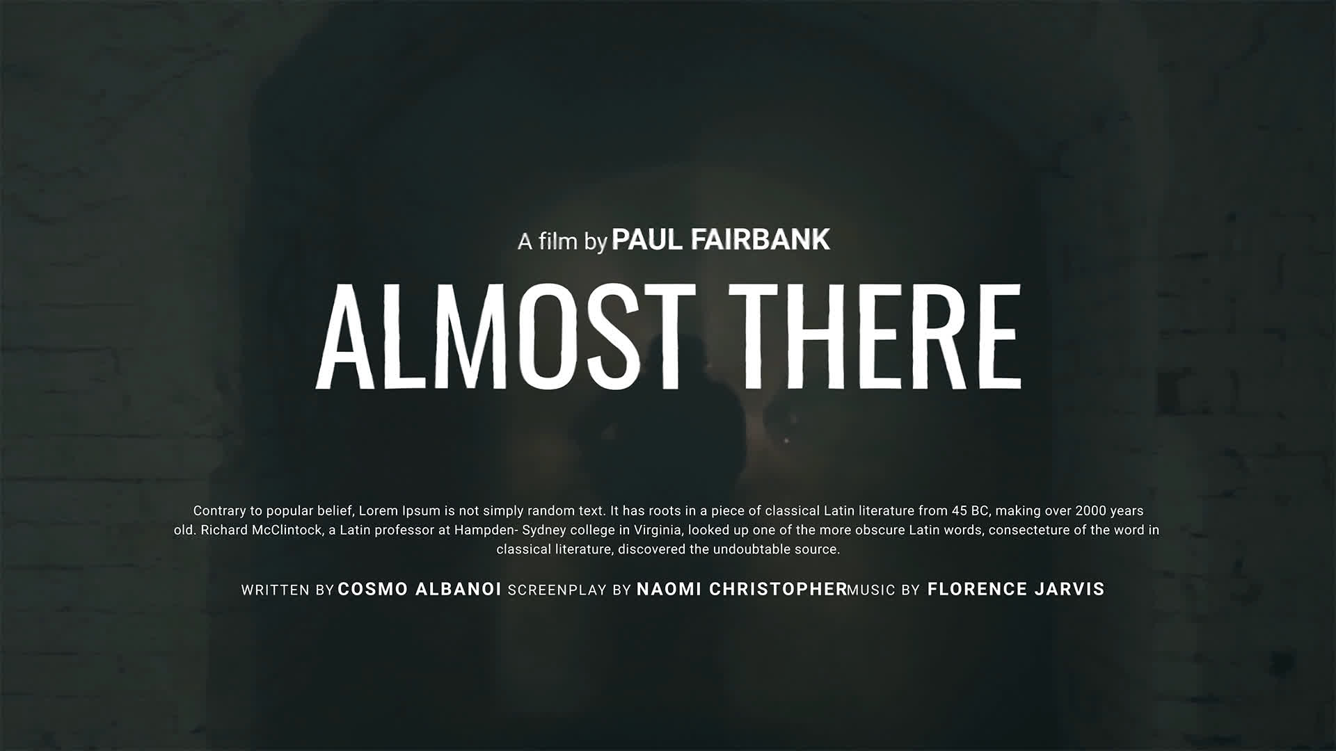 Cinematic Opener Title