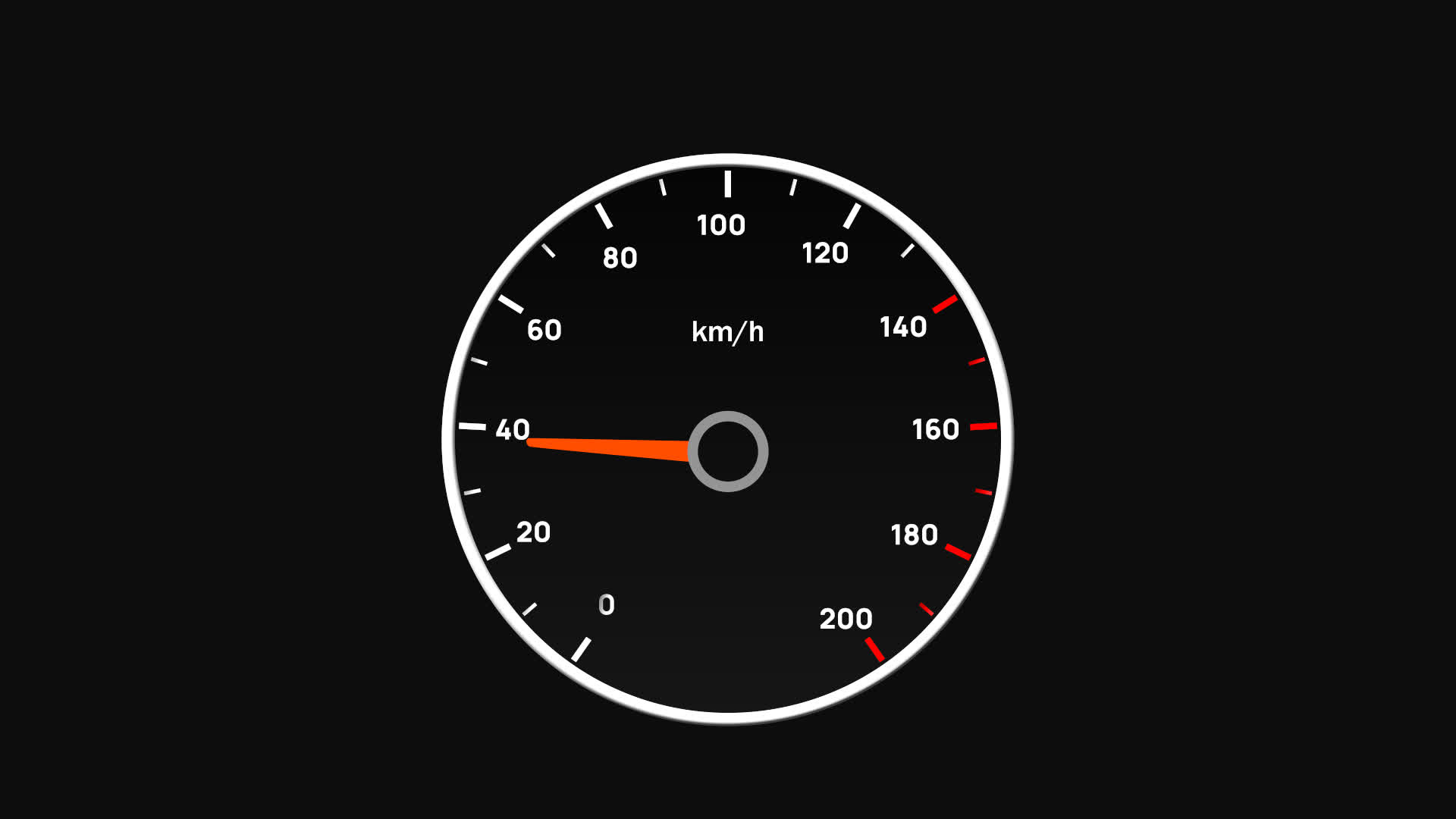 Circular Black Vintage Speedometer Gauge