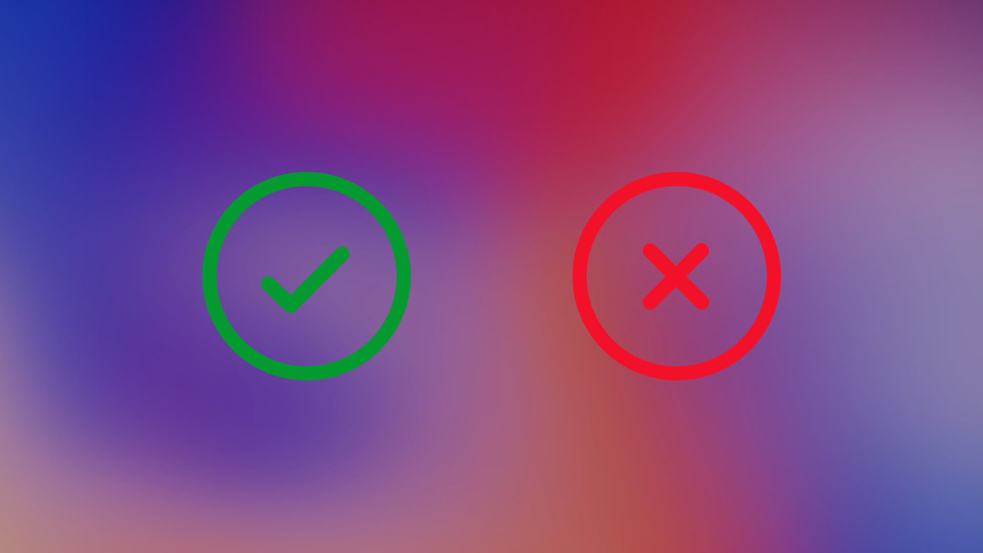Circular Checkmark and Cross Icon