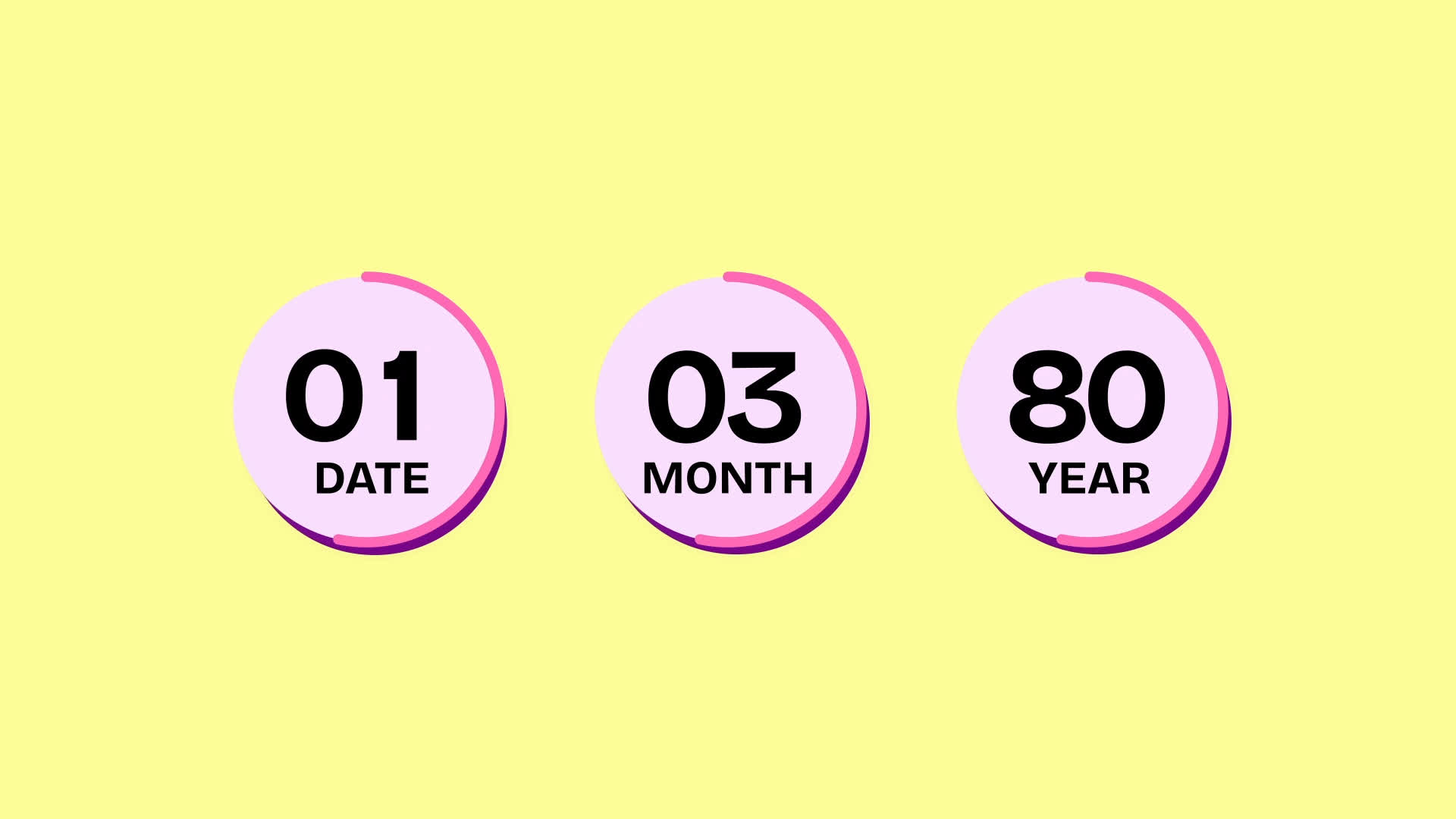 Circular Date Counter Animation