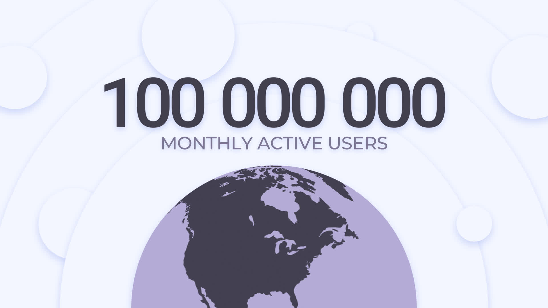 Clean Animated Monthly Active Users Counter