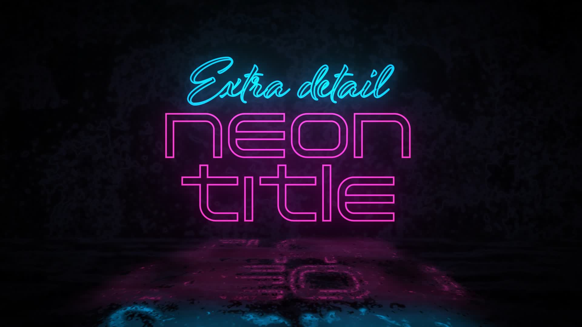 Clean Neon Sign on Wall Title Intro