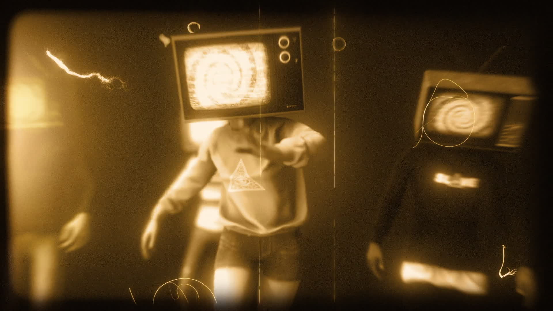 Close TV Zombies On Film