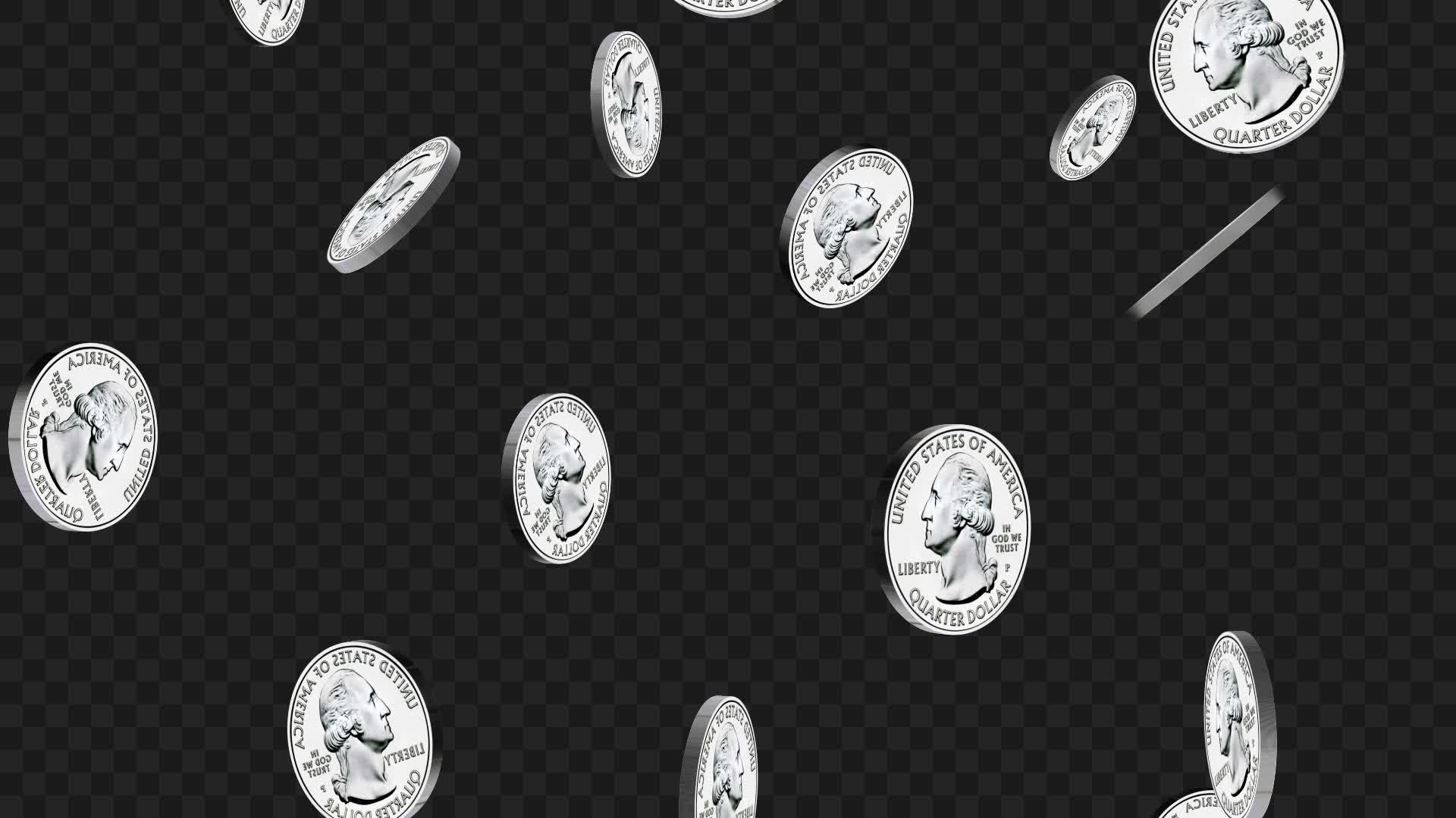 Coin Falling Cash USD Quarter