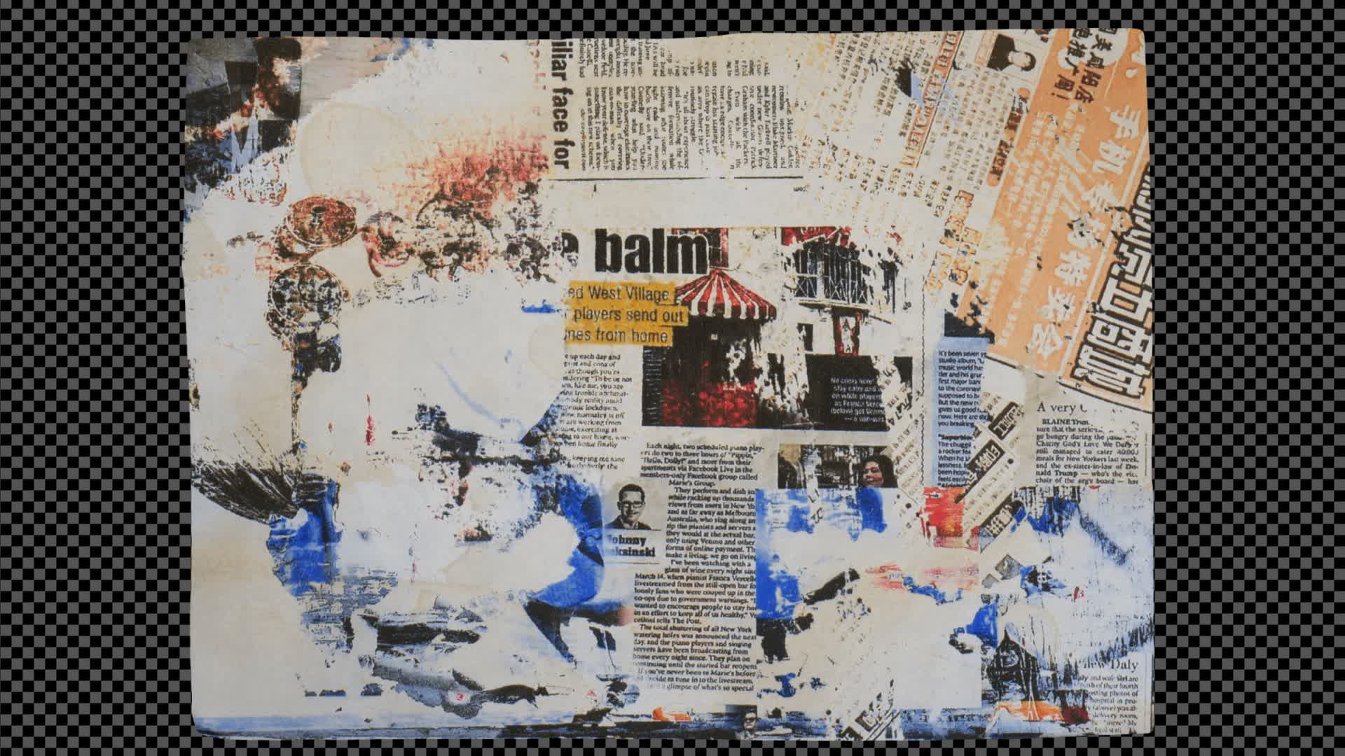 Collage Grunge Background On Alpha