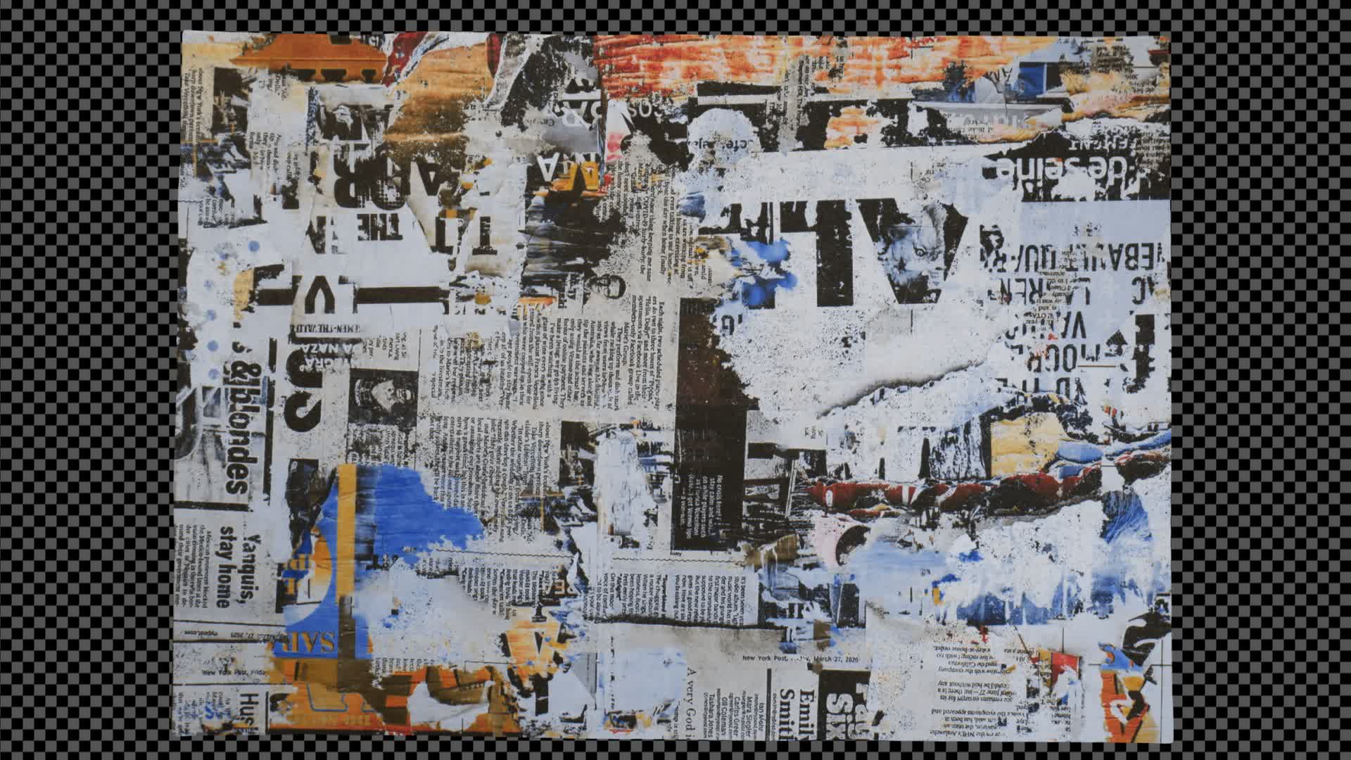 Collage Paper Background On Alpha