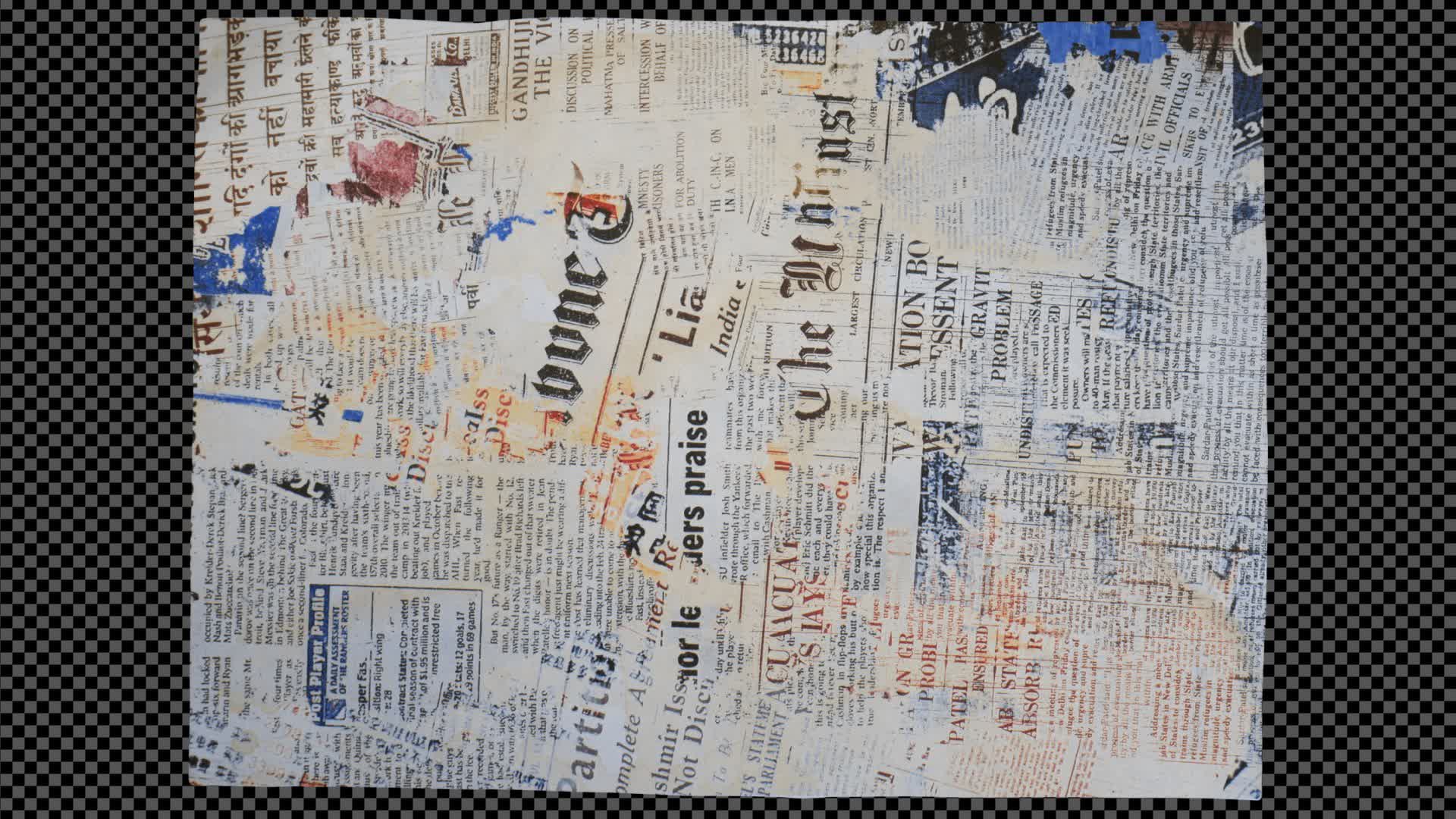 Collage Stick Paper Background On Alpha