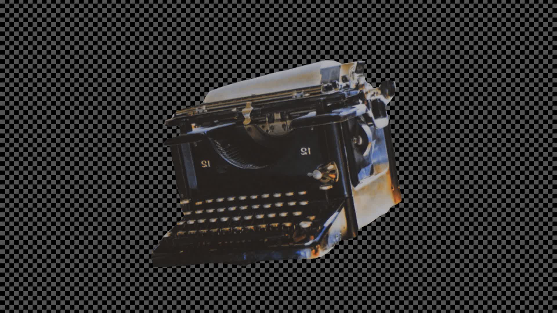 Collage Typewriter On Alpha