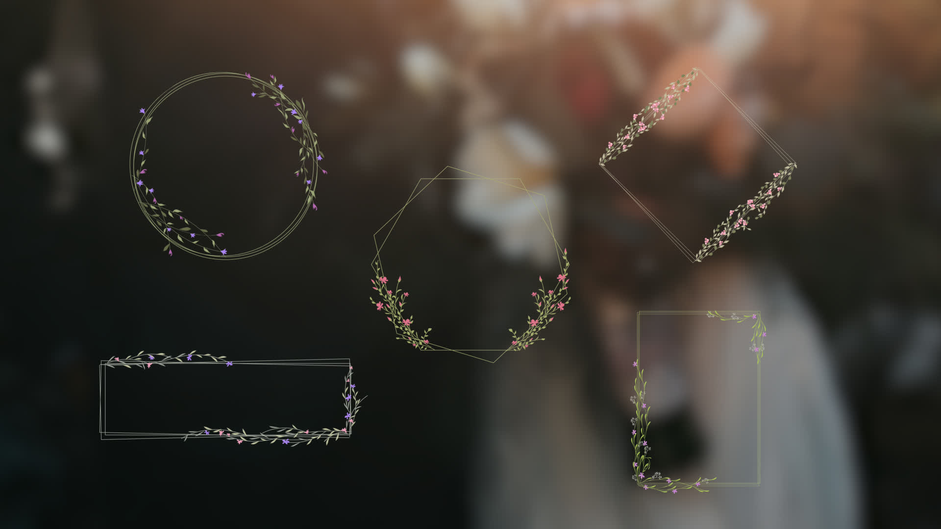 Color Wedding Title Frames