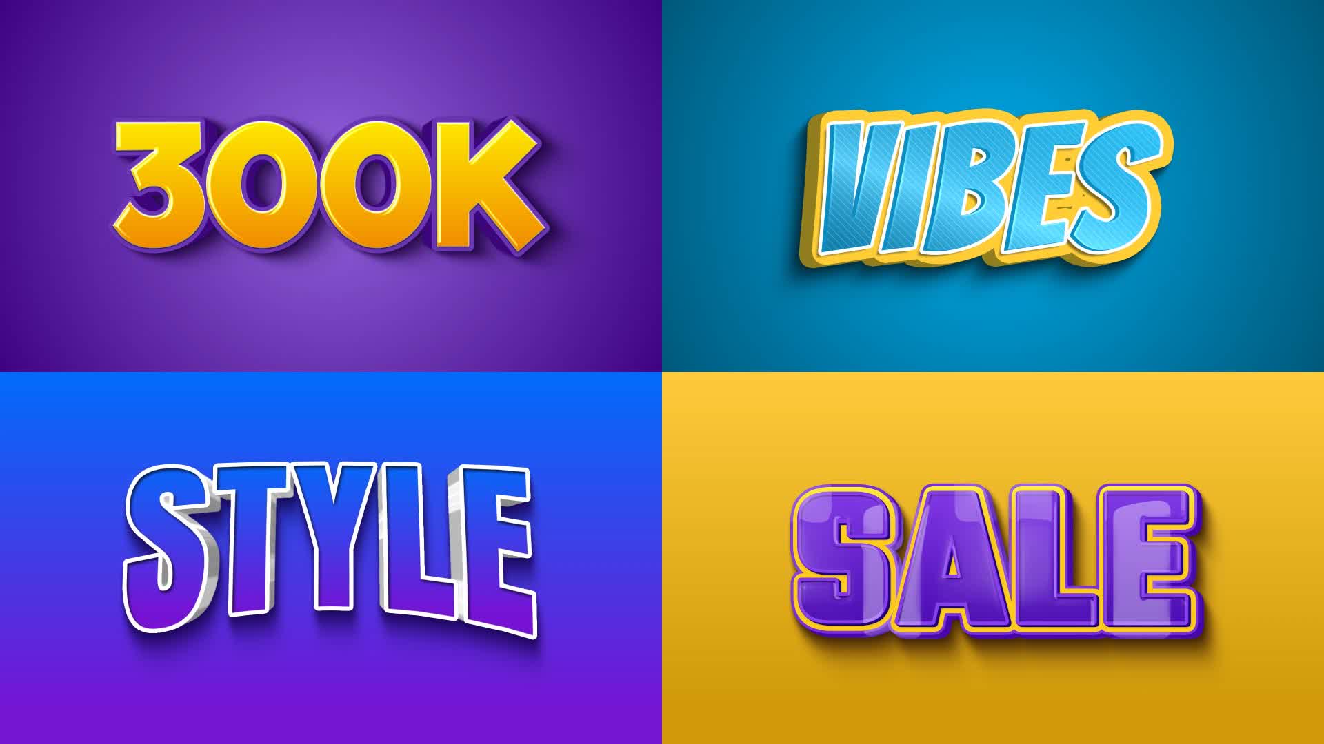 Colorful 3D Text Effects Collection