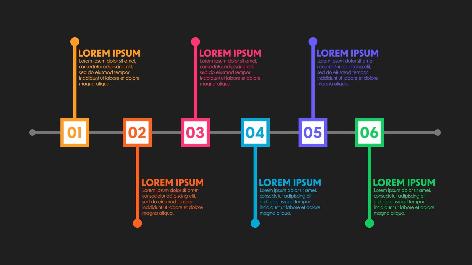 Colorful Animated Timeline Infographic