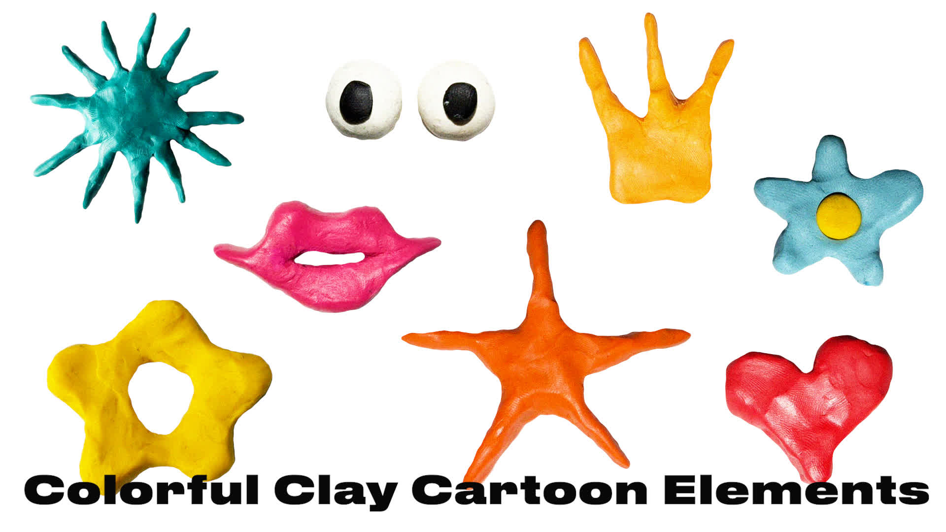 Colorful Clay Cartoon Elements