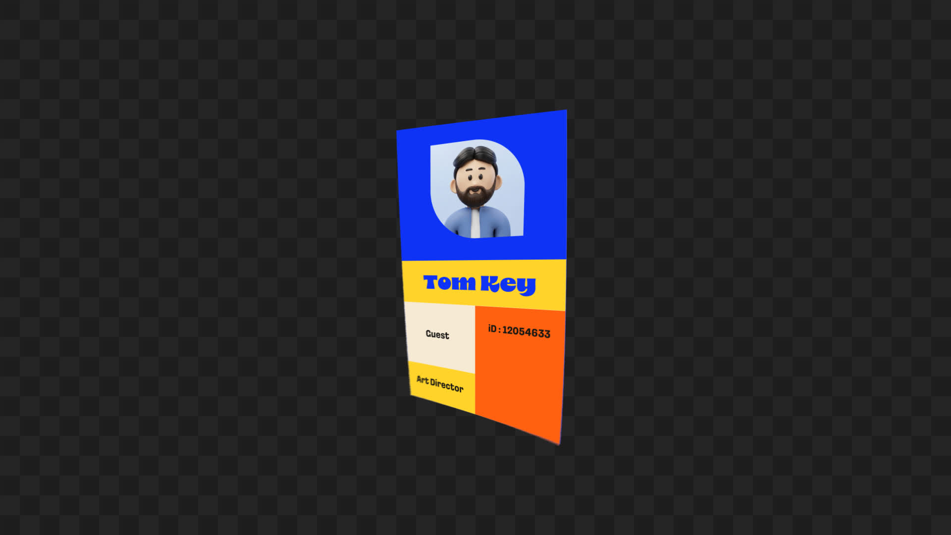 Conference Guest Pass with Avatar Graphic